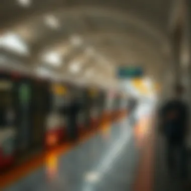 A bustling bus terminal in Sharjah with efficient public transport systems