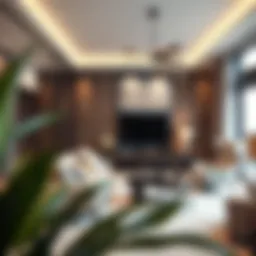 Elegant living room design showcasing modern aesthetics