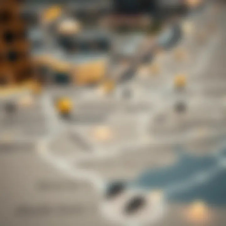 Map of Dubai highlighting key areas for real estate investment