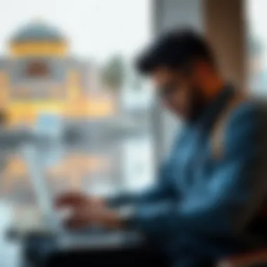 Planning Travel After Visa Status Confirmation Traveler planning their journey with a laptop
