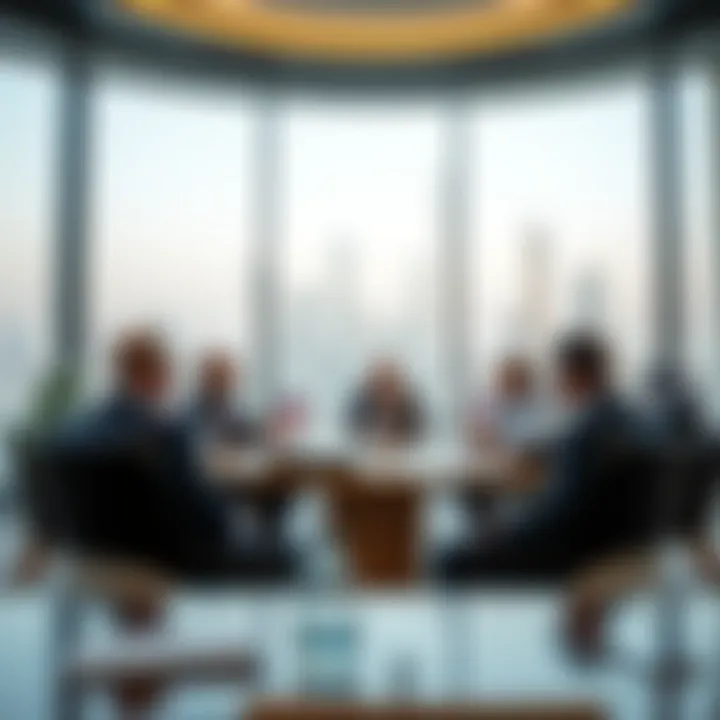 A business meeting showcasing international investment