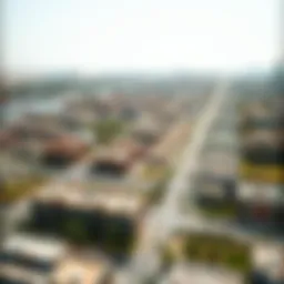 Aerial view of Al Karamah showcasing its urban landscape