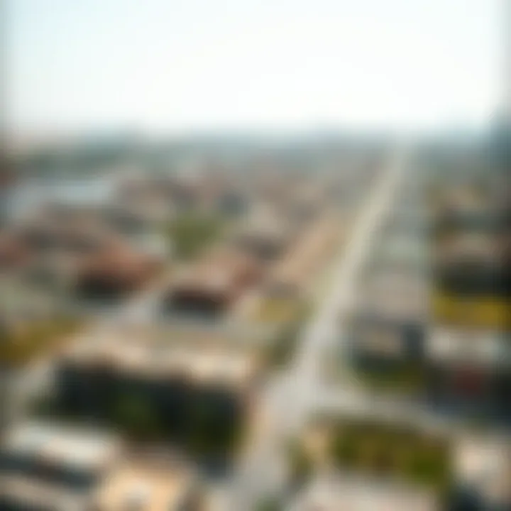 Aerial view of Al Karamah showcasing its urban landscape
