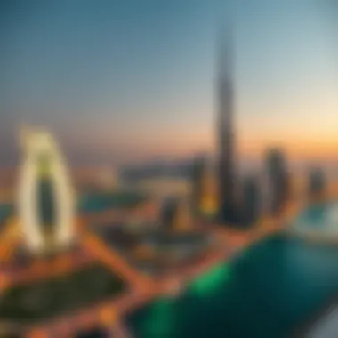 Dubai's Vibrant Skyline A panoramic view of Dubai's skyline illustrating its real estate vibrancy