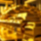 The shimmering allure of gold bars stacked elegantly