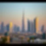 A skyline view of Dubai during a dry day