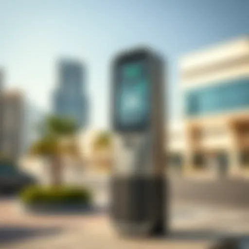 Modern parking meter in Dubai