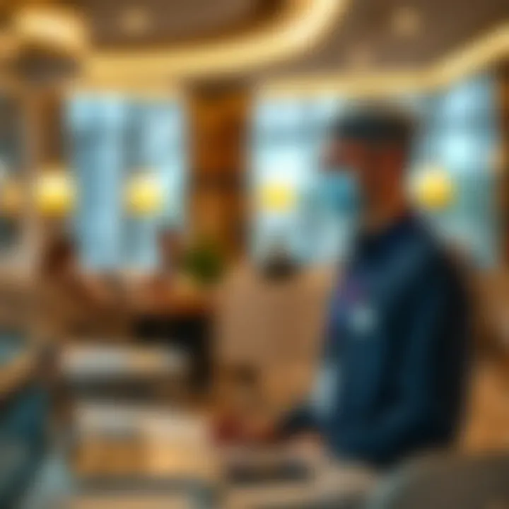 An individual checking visa status online