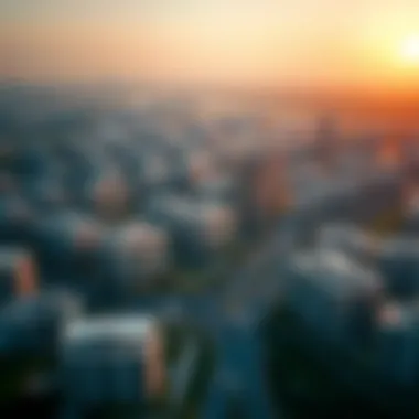 Aerial View of a Thriving Residential Area An aerial view of a thriving residential area in Dubai