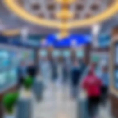 Real Estate Exhibition in Dubai A bustling real estate exhibition displaying property listings