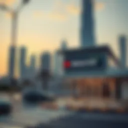 Dubai skyline with immigration office