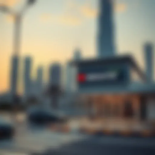Dubai skyline with immigration office