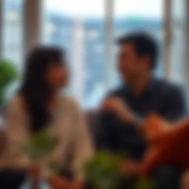Couple discussing immigration requirements in a cozy setting