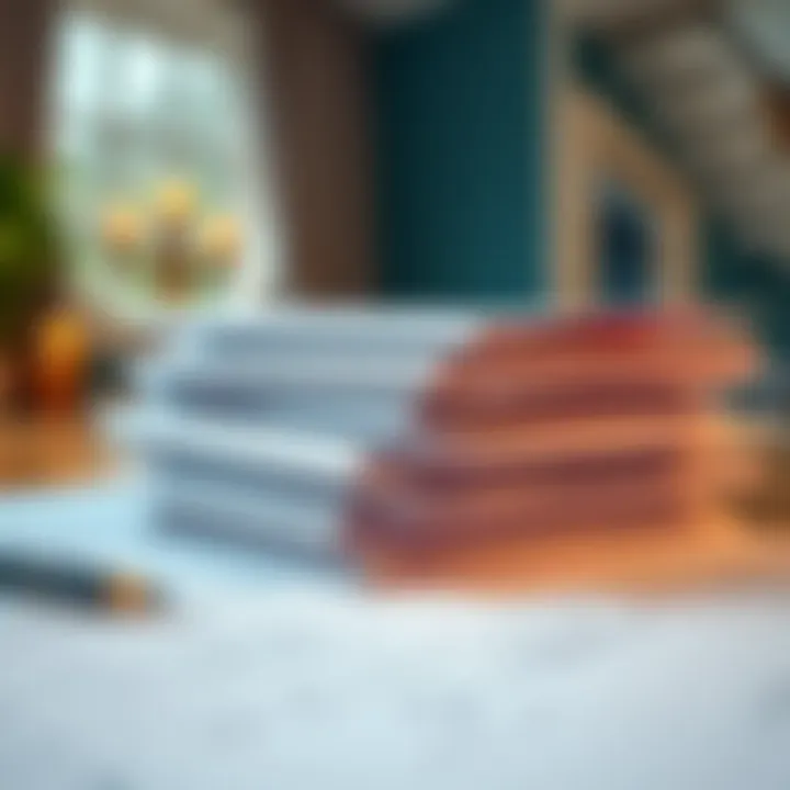 Document stack representing necessary paperwork for spouse visa