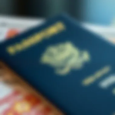 Passport with Visa Stamps Close-up view of a passport with visa stamps