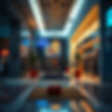 Interior shot of a modern retail space in the Viva Market