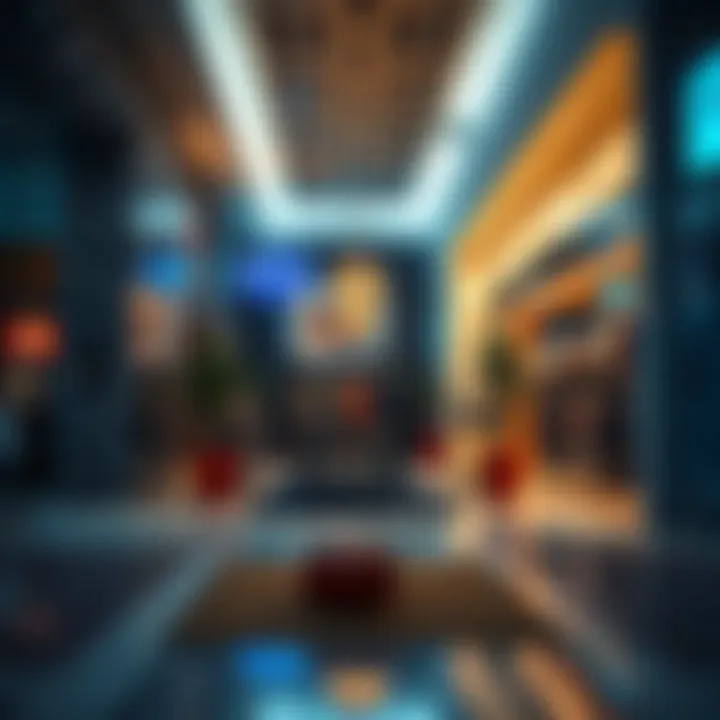 Interior shot of a modern retail space in the Viva Market
