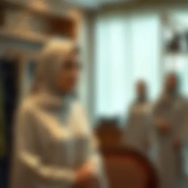 Stylish Abayas at a Boutique Elegant abayas in a boutique setting