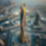 Stunning aerial view of Yes Tower amidst Dubai's skyline